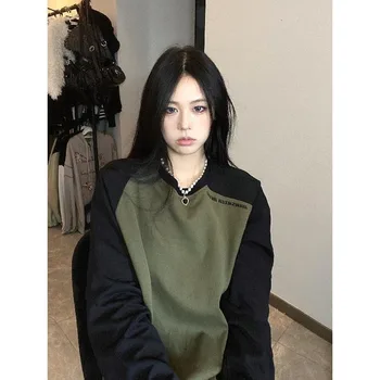 Извънгабаритни модни суичъри Harajuku корейски стил пуловер качулка реколта естетически качулки дълъг ръкав дамски дрехи