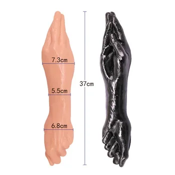 Double-Ended ръка мастурбация устройство изкуствен пенис голям юмрук пръст ръка галене G-точка женски масажор вибратор възрастен продукт