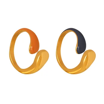 Мода Дамски отворен пръстен от неръждаема стомана водоустойчива двойка запознанства пръстен нов естетически бижута подарък на едро за продажба