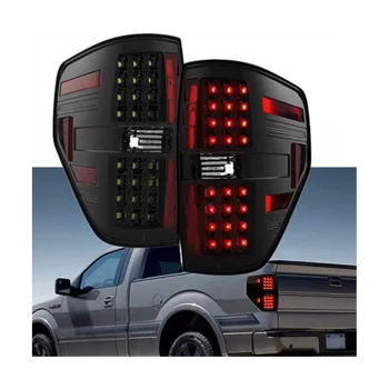 Задни леви LED задни светлини Задни спирачни светлини Индикатор за кормилна мига за Ford F150 Пикап 2009-2014 Дим