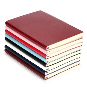 5X 6 цвят случайни меки корици PU кожа тетрадка писане дневник 100 страница облицована дневник книга