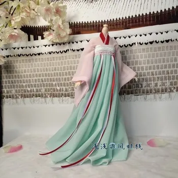 персонализиране Дълга рокля 1/6 мащаб женски китайски династия древни дрехи модел годни 30 см BJD войник действие фигура тяло кукли