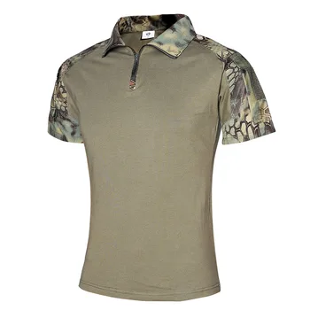 2023 Тактически тениски Мъжка външна военна тениска Бърза суха риза с къс ръкав Туризъм Лов Армия Борба Мъже Облекло Дишаща