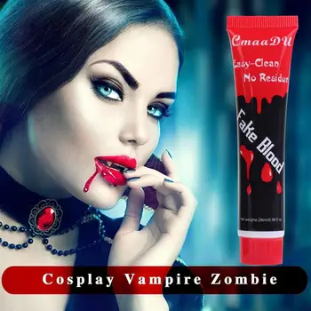 28ml Хелоуин фалшив кръвен гел вампир зомби реалистичен кръвен грим миещи се подпори Атмосфера за тяло Лице Ръце Крака Костюми
