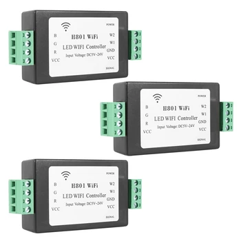 3X H801 RGBW LED WIFI контролер LED RGB контролер DC5-24V вход за 5050 2835 3528 SMD LED лента лента