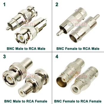 1PcsQ9 BNC към RCA AV RF адаптер BNC мъжки женски към RCA AV мъжки щепсел женски жак RF коаксиален конектор за видеонаблюдение видео високо качество