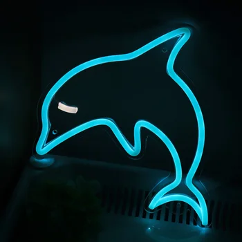 1pc сладък делфин стена LED неоново изкуство знак за стая клуб кръчма бар магазин декорация защита делфин защита морски живот 8.86 '' * 9.84 ''