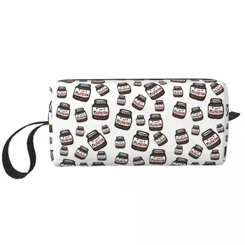 Сладък Nutella грим чанта торбичка водоустойчива козметична чанта пътуване тоалетни принадлежности малък грим торбичка за съхранение чанта голям капацитет