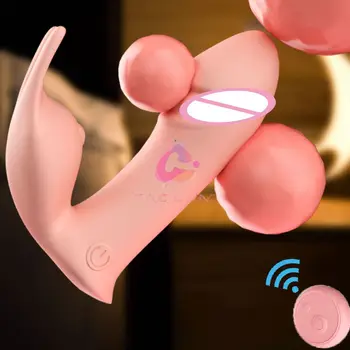 Дамски бикини Мощен вибратор вибратор G-Spot безжичен контрол вибрации силен пишка секс играчка жени стоки за възрастни секс играчки