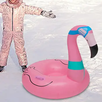 Надуваема снежна тръба 120 см тежка снежна шейна фламинго снежна тръба за зимата