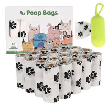 16 ролки Торби за отпадъци от домашни любимци с дозатор за торби Земя-приятелски за куче куче котки Дебелина Мека Силна Лесна за отваряне