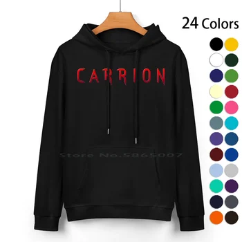 Carrion Logo Pure Cotton Hoodie Sweater 24 цвята Carrion Devolver Digital Въведете горещата линия на Gungeon Miami Broforce Ruiner
