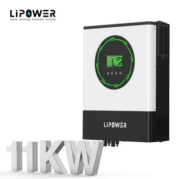 Lipower offgrid слънчева енергийна система дом 11KW чист синусоидален хибриден инвертор с Wifi Bms Dual Ac изход