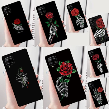 Скелет ръка роза готически капак за Samsung Galaxy A24 A34 A14 A54 A13 A53 A33 A23 A52 A32 A22 A12 A51 A71 Заден калъф