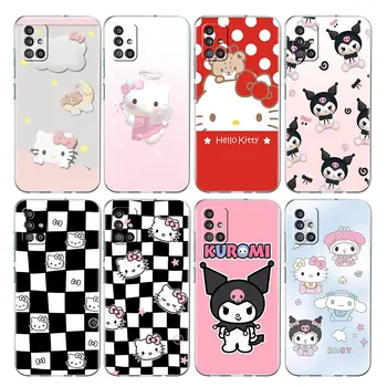 Kuromi Hello Kitty Ясен калъф за Samsung Galaxy A52 A12 A51 A32 A21s A71 A32 A22 50 A70 A31 A72 5G капак на телефона