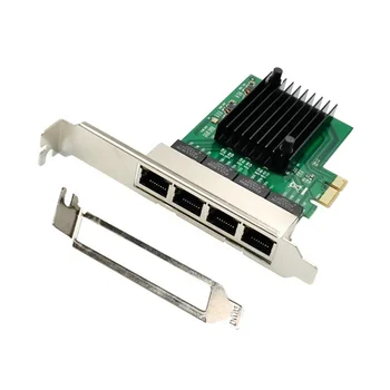 RJ45 4-портова гигабитова мрежова карта Ethernet сървър PCIE адаптер за мрежова карта PCI-E X1 интерфейс