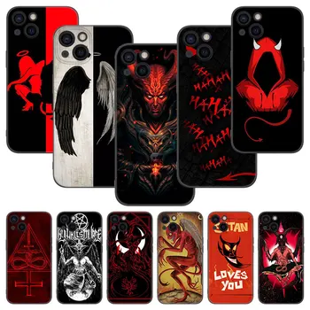 Devil Satan Калъф за телефон за Apple iPhone 13 12 Mini 11 Pro XS Max XR X 8 7 6S 6 Plus 5S 5 SE 2020 Мек TPU черен капак