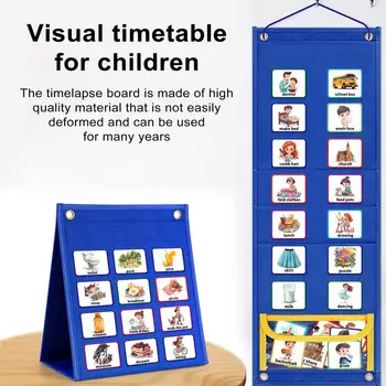  Скучни карти за деца Детска визуална времева линия Ефективно детско ежедневно рутинно планиране 2-в-1 Диаграма на визуалния график за дома