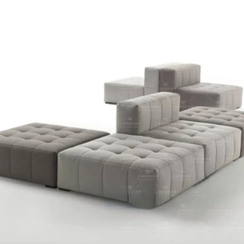 Квадратен диван стол гардероб магазин за дрехи памук и лен плат табуретка Европейски клуб дизайнер изложбена зала диван