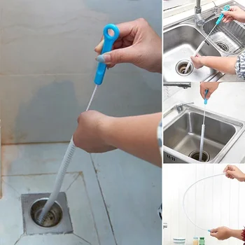 1PC Кухня Мивка за баня Тръба Drain Cleaner Тръбопровод Почистване на косатаПремахване Душ Тоалетна Канализация Антиблокиращи инструменти за почистване