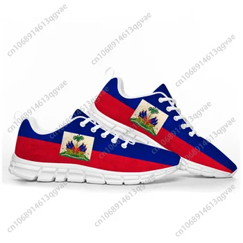 Хаитянски флаг спортни обувки мъжки жени тийнейджър деца деца маратонки Хаити случайни потребителски висококачествени двойка обувки