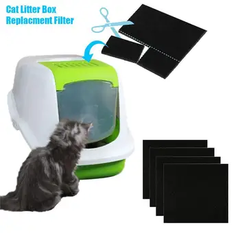 3pcs Pet активен въглен филтър памук висока адсорбция производителност филтър за котешка тоалетна