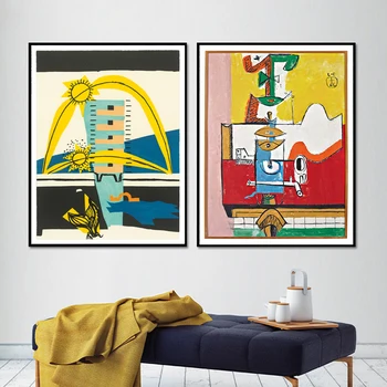 Абстрактна живопис Le Corbusier Art Плакат Сюрреалистичен кубизъм Стенно изкуство Платно Печат Репродукция Спалня Всекидневна