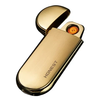 USB акумулаторна волфрамова запалка със силен ветроустойчив ултра тънък творчески метал Мъжки и дамски персонализиран подарък за пури