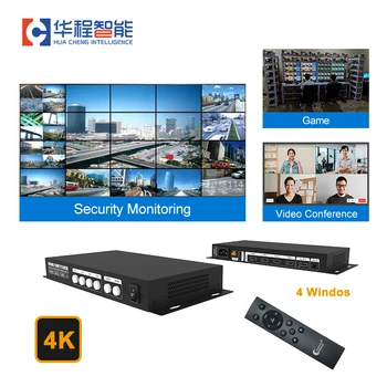 LED видео сплитер AMS QMV-H4 4K HD Multi Viewer 4 в 1 Out екрани превключвател разделител видео за монитор диспечерски център