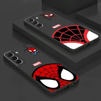 Cover Matte Marvel сладък Spider Man черен мек калъф за телефон за Samsung Galaxy M31 M23 M51 M52 M32 M33 M30s M31s M54 M11 M53 M13