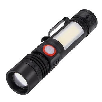  LED фенерче водоустойчиво фенерче магнитно фенерче Zoom T6 + COB фенерче с клип преносима ръчна светлина 18650 батерия