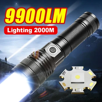 2000M Ултра мощен светодиоден фенерче Висока мощност бял лазерен факел Вградена батерия Супер ярки фенерчета Акумулаторни Lantrens