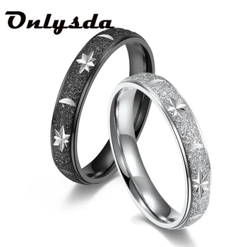Честит новогодишен подарък Луна Звездна нощ Ван Гог двойка пръстени изкуство бижута истински чифт пръстени за жени мъже любовници най-добър подарък OSR1082
