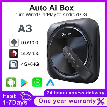Ownice A3 мултимедийно видео SMART безжичен Aibox Android Auto Carplay адаптер за Iphone Pioneer MAHINDRA Alturas G4 Marazzo