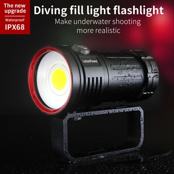 LED фенерче за гмуркане 22800Lumens 6 x XHP70 Подводно осветление 100m Водоустойчив тактически факел за фотография Видео запълване светлина