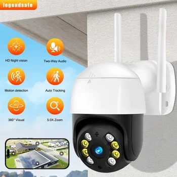 WiFi камера за наблюдение PTZ AI проследяване Защитете камерата за сигурност 2MP IP Outdoor HD 4MP H.265 Поддръжка Onvif inteligente hogar