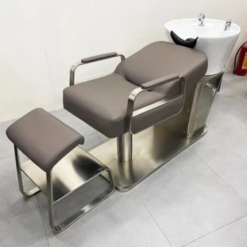 Възрастен комфорт шампоан столове душ ергономичност луксозна табуретка шампоан столове бръснарница масажадор салон мебели MR50SC