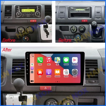 10.1 инчов Android авто радио за Toyota Hiace XH10 H200 5 V. 2004 - 2023 Мултимедийна навигация Автомобилен видео плейър GPS стерео