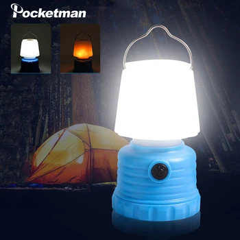 Pocketman открит къмпинг светлина Led преносим пламък лампа фенер палатка светлина преносим фенерче фенерче фенерче Lanterna от 3AAA батерии