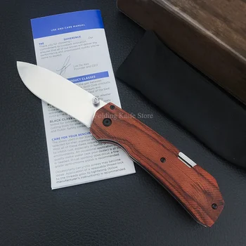 Multifuncitional BM 15060 Ловец сгъваем нож къмпинг спасяване ловни ножове инструменти JUngle оцеляване Jackknife папка дървена дръжка