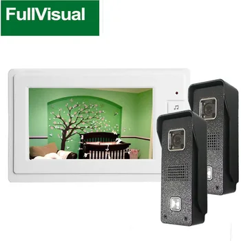 Fullvisual 7 инчов видео домофонна система за домашно видео врата телефон звънец камера множествена система вила апартамент водоустойчив