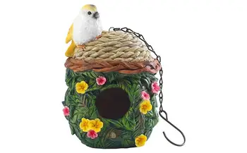 Къщички за птици за навън преносими творчески птици гнездо градина висящи птица къща зима топло висящи птици гнездо птици аксесоари