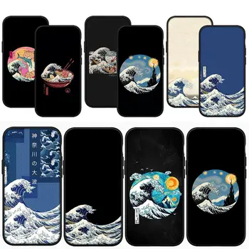 Голямата вълна на океана Канагава Мека телефонна обвивка за iPhone 14 13 12 Mini 11 Pro X XR XS Max 6 7 8 6S Plus + SE калъф
