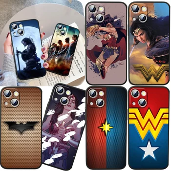 Супергерой Wonder Woman за iPhone 14 13 12 11 Pro Max XS Max X XR 7 8 Plus 6S 5S силиконов черен калъф за телефон