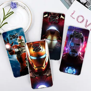 Marvel Iron Man Тони Старк Ясен калъф за Xiaomi Mi Poco X5 Pro 5G C40 F3 M5s X4Pro X3 NFC Mi 11 Забележка 10 9t прозрачен капак