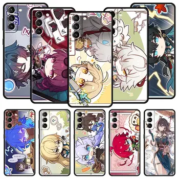 Game Honkai Star Rail аниме телефон случай за Samsung Galaxy S24 S23 S22 S20 Ultra S21 FE 5G S10 S9 Plus S10E мек силиконов капак
