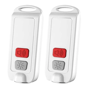  2X лична аларма, аларма за безопасност за жени със SOS LED светлина, 130DB сирена, водоустойчиво ключодържател звуково устройство за деца старейшини