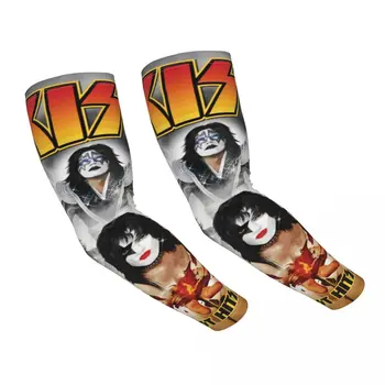 Музикална рок група Kiss Охлаждаща ръка ръкави за жени Мъже Демон Трилър Рок риболов Колоездене Шофиране татуировка Cover Up