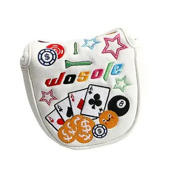 Golf Club Cover Golf Headcovers PU Leather Golf Club Headcovers Colorful Print Golf Iron Head Covers For Outdoor Activities