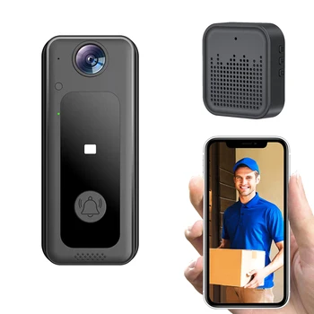 WIFI Tuya Doorbell камера с 125 ° широкоъгълен визуален звънец видео звънец HD видео нощно виждане поддържа SD карта за съхранение в облака